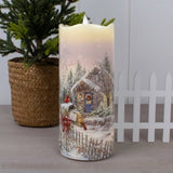 Cardinal Cottage Fiber Optic Candle