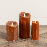 7" MOVING FLAME BRONZE PILLAR CANDLE
