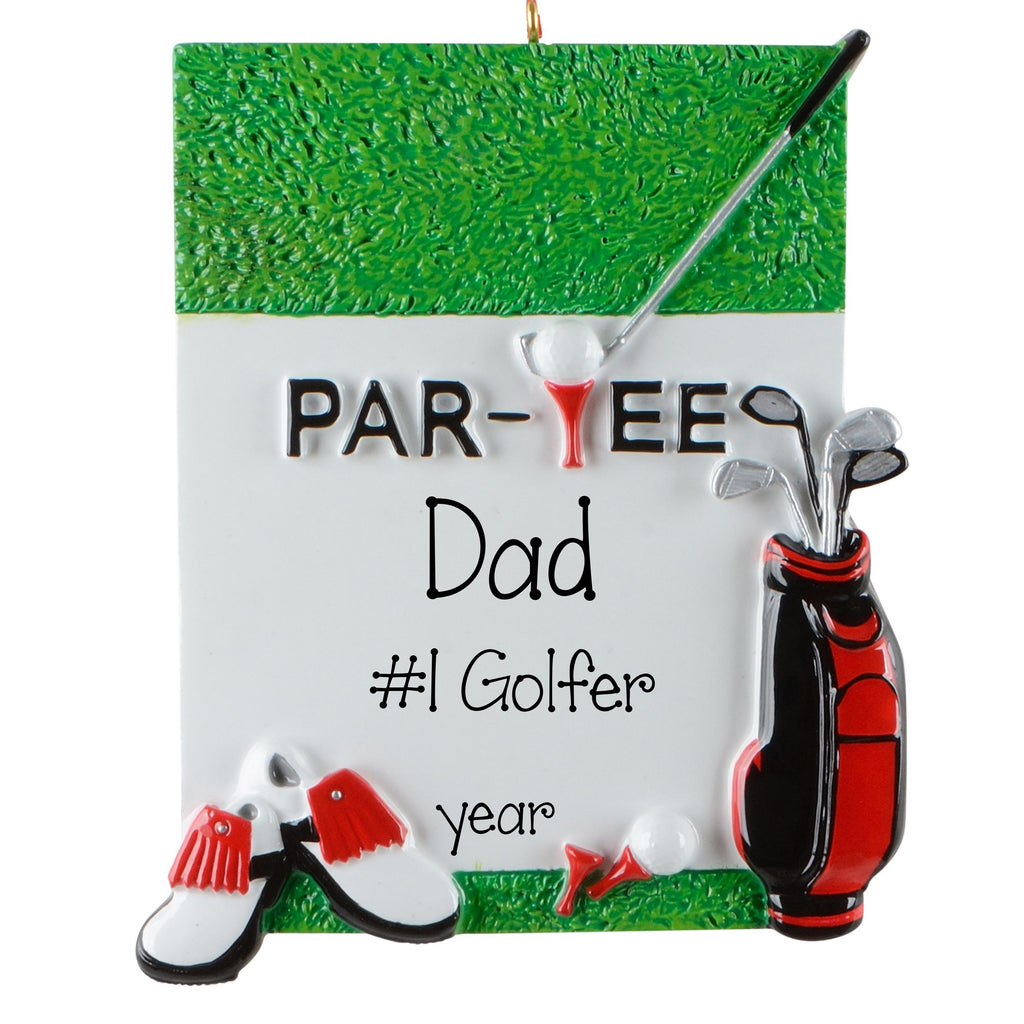 Golf Christmas Ornament, Hand-Personalized Par-tee Gift