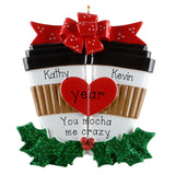 Personalized Coffee Couple Christmas Ornament – Coffee Lovers Holiday Keepsake