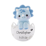 Baby Blue Triceratops Christmas Ornament, First Christmas Keepsake, Hand-Personalized