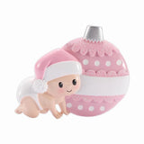 Baby Girl's 1st Christmas, Baby Crawling Pink Ornament, First Christmas Keepsake