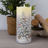 Woodland Christmas Fiber Optic Candle