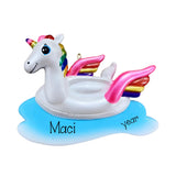 Personalized Unicorn Pool Float Ornament – Custom Christmas Ornament