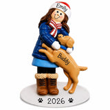 Personalized Dog Mom Christmas Ornament – Woman & Dog Keepsake