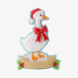 Personalized  Holiday Themed Christmas Goose In A Santa Hat Ornament