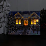 Twinkle Cottage 8x6 Lighted Tabletop Canvas