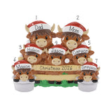 Family of 7 Highland Cow Christmas Ornament, Family of 7 Farm, Homesteaders Ornaments