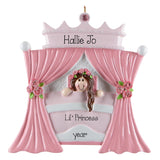 Personalized Bed Time for Princess Ornament, Custom Pink Princess Christmas Keepsake, Gifts for Little Girls , Girly