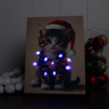 Little Christmas Surprise 6x8 Lighted Tabletop Canvas