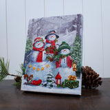 Snowman Friends 6x8 Lighted Tabletop Canvas