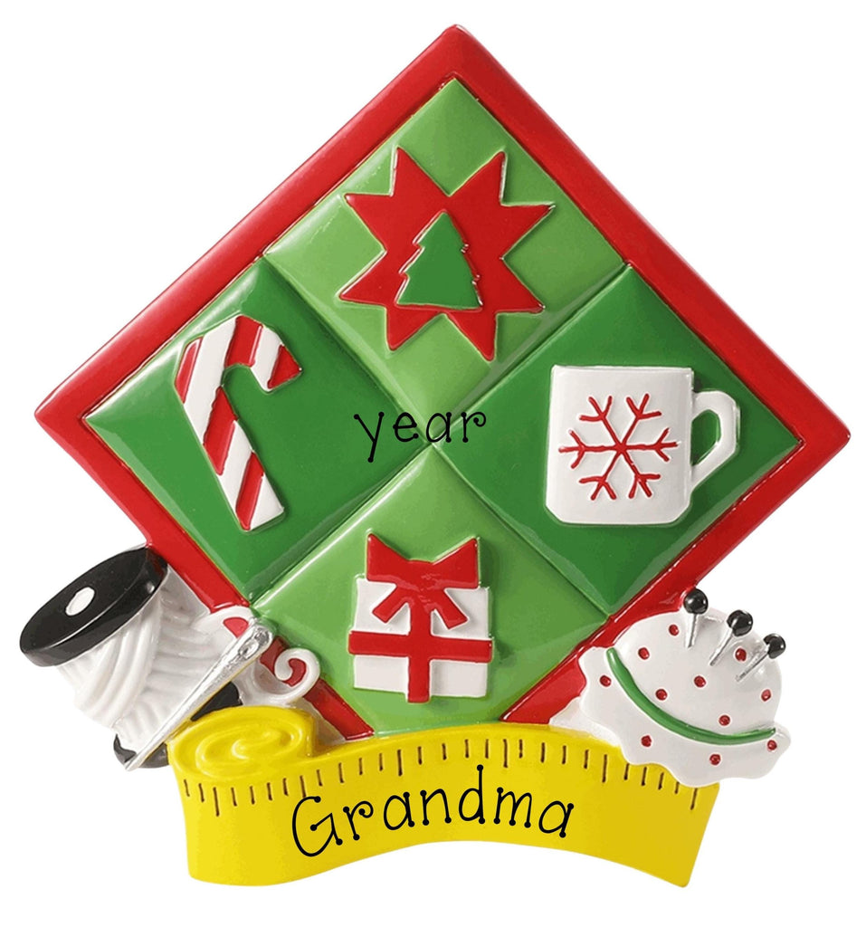Loves Quilting Projects Personalized Ornament ~ Quilting Embroidery Christmas Ornament ~ Collecting Fabric ~ Quilting Blocks ~ Grandma Gift