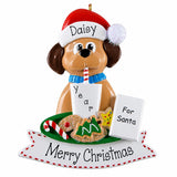 Personalized Dog’s First Christmas Ornament – Cookies for Santa Puppy Keepsake