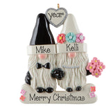 Personalized Just Married Gnome Christmas Ornament, Happy Wedding Couple