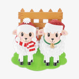 Personalized Sheep Ornament, Family Of 2 Christmas Keepsake Gift Set