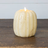 6.5" CREAM 3D FLAME PUMPKIN CANDLE
