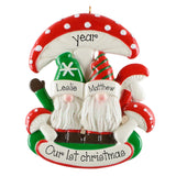 Personalized Gnome Couple Christmas Ornament – First Christmas Holiday Keepsake