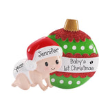 Baby Boy or Baby Girl 1st Christmas, Baby Crawling Red Ornament, First Christmas Keepsake