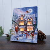 Christmas House 6x8 Lighted Tabletop Canvas