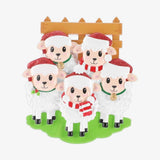 Personalized Sheep Ornament, Family Of 5 Christmas Holiday Decor