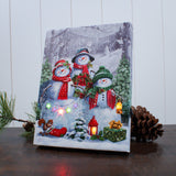 Snowman Friends 6x8 Lighted Tabletop Canvas