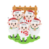 Personalized Sheep Ornament, Family Of 5 Christmas Holiday Decor