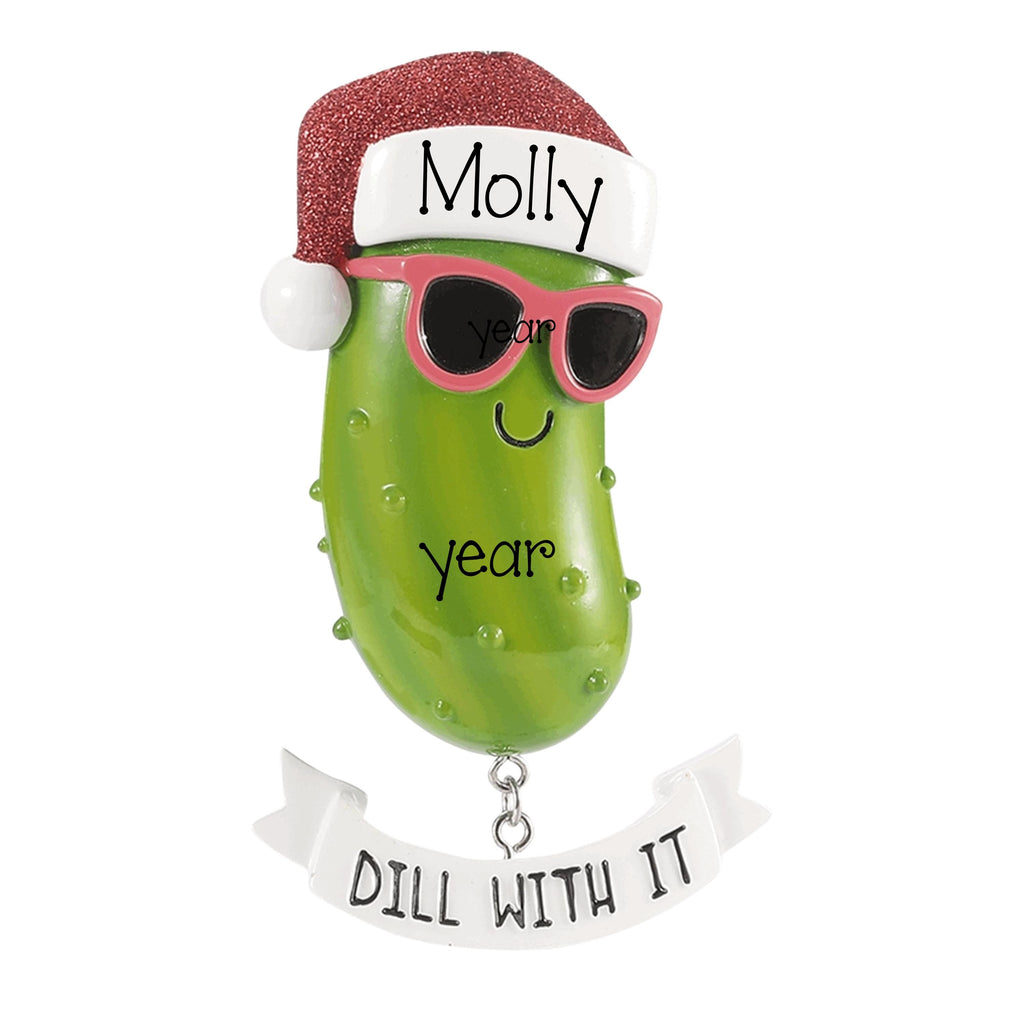 Dill With It Pickle Ornament for Christmas Tree ~ Pickle Christmas Ornament