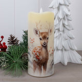 Winter Fawns Fiber Optic Candle