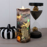Happy Haunting Fiber Optic Candle