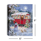 Snowy Retreat 6x8 Lighted Tabletop Canvas
