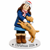 Personalized Dog Mom Christmas Ornament – Woman & Dog Keepsake