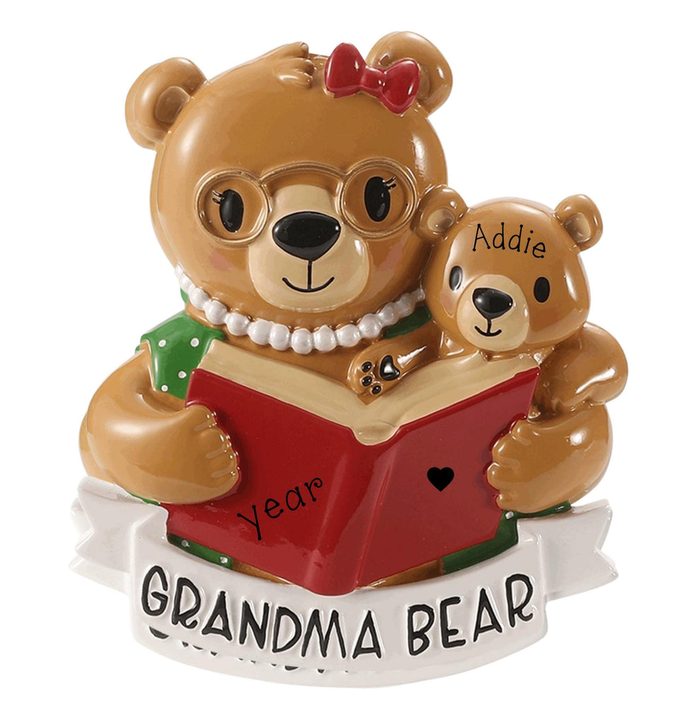 Grandma Bear Personalized Christmas Ornament ~  Best Grandma ~  Grandma's 1st Christmas ~ Father's day Gift~ Grandma and Me Keepsake