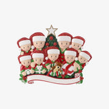 Family of 8 Personalized Christmas Ornament, 8 Grandkids Keepsake