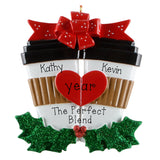 Personalized Coffee Couple Christmas Ornament – Coffee Lovers Holiday Keepsake