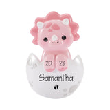 Baby Girl Pink Triceratops Christmas Ornament, First Christmas Keepsake, Hand-Personalized