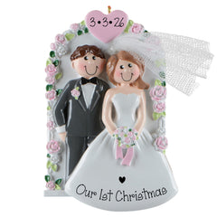 Personalized Our First Christmas Wedding Ornament – Bride & Groom Newlywed Keepsake