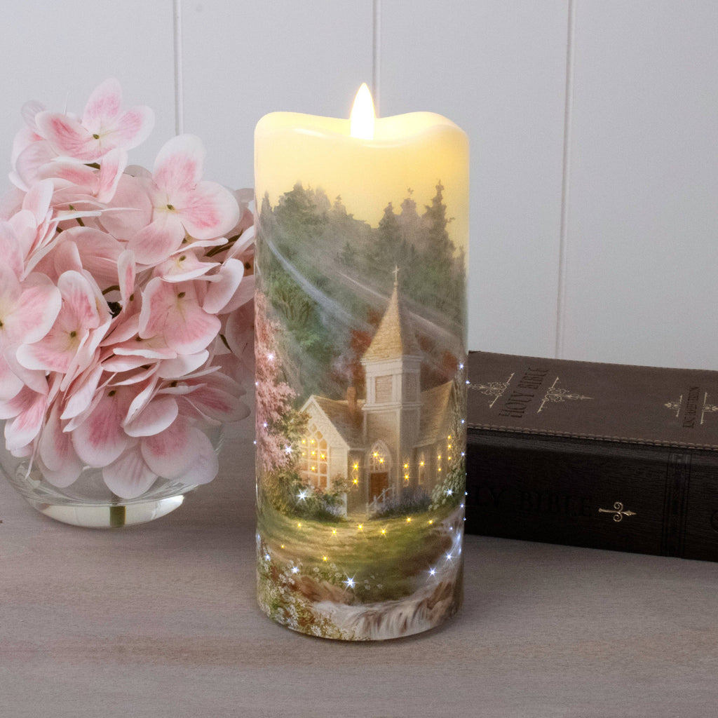 Spring Chapel Fiber Optic Candle