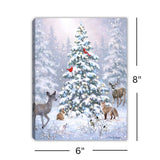 Woodland Christmas 6x8 Lighted Tabletop Canvas