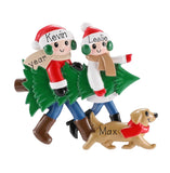 Personalized Couple & Dog Christmas Ornament – Christmas Tree Family Keepsake