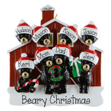 Personalized Family of 8 Christmas Tree Ornament, 8 GRANDKIDS Keepsake, Christmas Morning
