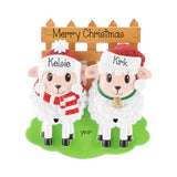 Personalized Sheep Ornament, Family Of 2 Christmas Keepsake Gift Set
