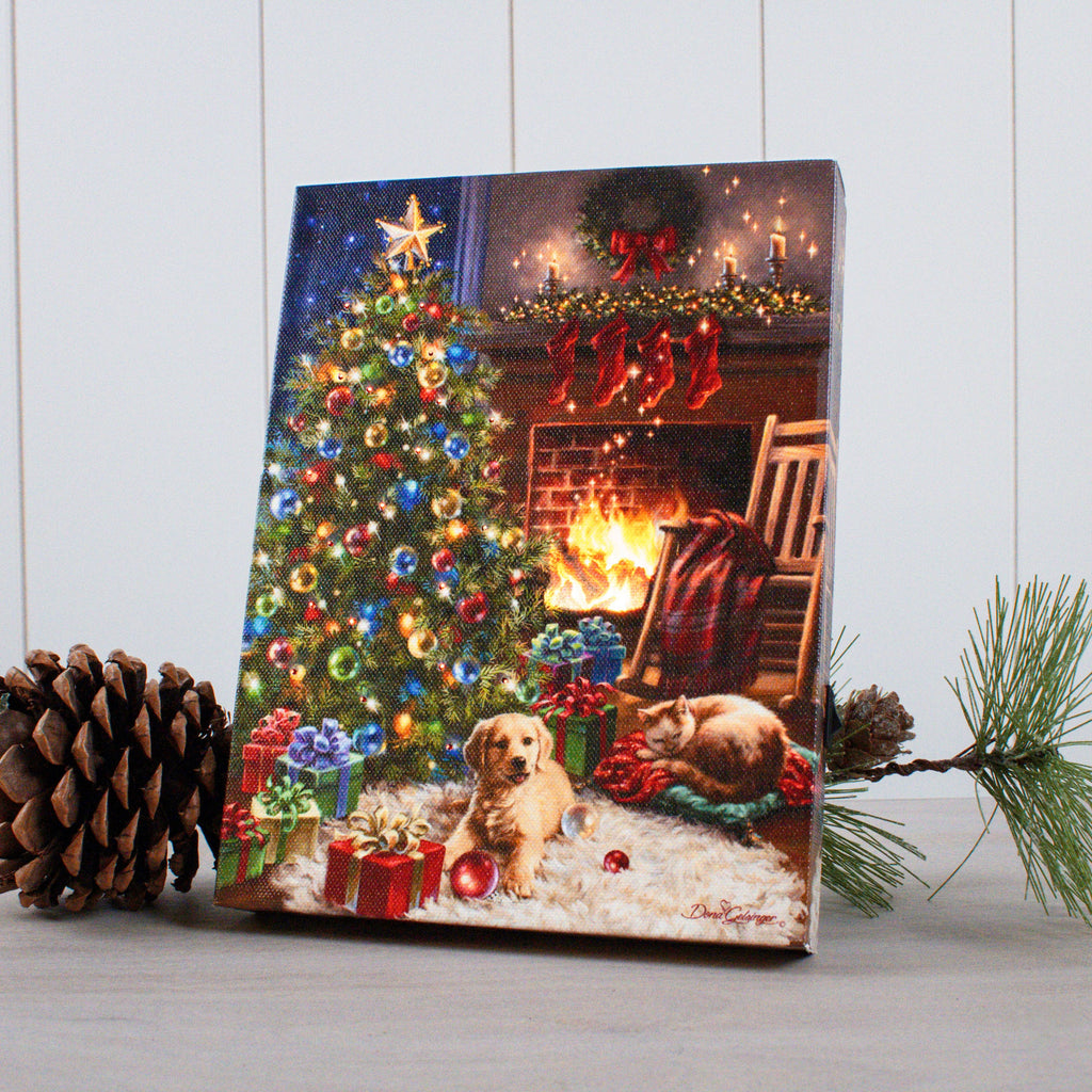 Cozy Christmas 6x8 Lighted Tabletop Canvas