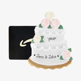 Wedding Cake Gift Card Holder, Personalized Christmas Ornament, Wedding Couple Keepsake