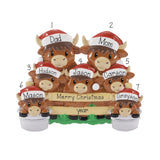 Family of 7 Highland Cow Christmas Ornament, Family of 7 Farm, Homesteaders Ornaments