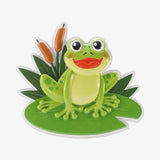 Personalized Happy Frog on a Lilypad Christmas Ornament,  Name Year