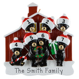 Personalized Black Bear Family of 7 Christmas Ornament – Custom Family or Grandkids Keepsake
