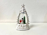 5.5" Snowman Tree Lighted Glitter Globe Christmas Decor