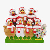 Family of 7 Chicken Christmas Ornament, Personalized Ornament ~ 7 Chickens Christmas Ornament ~ Family of 7 Farm ~ Homesteaders Ornaments