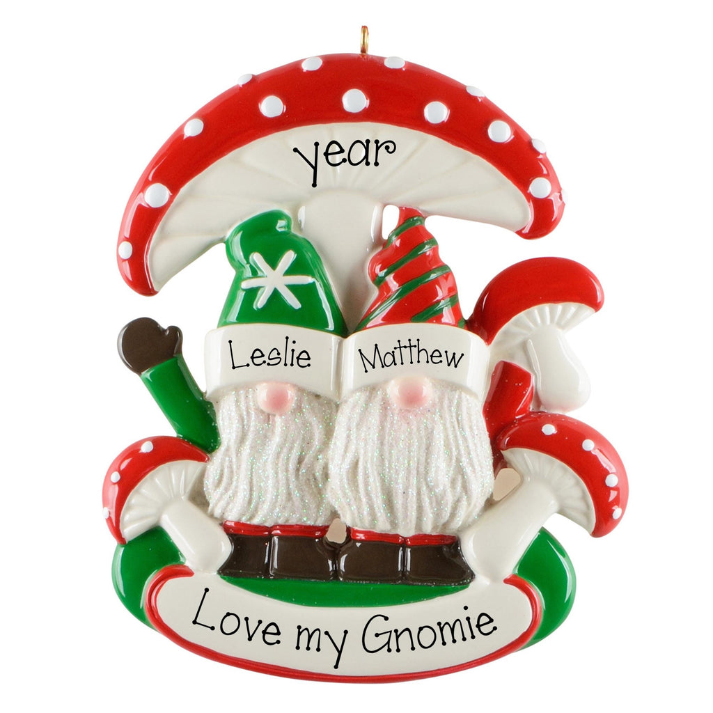 Personalized Gnome Couple Christmas Ornament – First Christmas Holiday Keepsake
