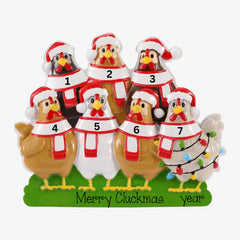 Family of 7 Chicken Christmas Ornament, Personalized Ornament ~ 7 Chickens Christmas Ornament ~ Family of 7 Farm ~ Homesteaders Ornaments